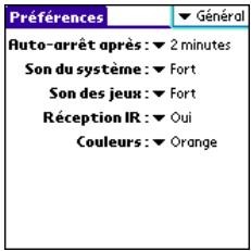 PALM TREO 600 - Préférences générales - 1