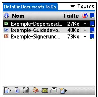 PALM TUNGSTEN T5 - Ouverture de fichiers dans documents - 1