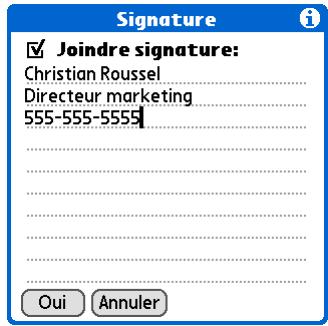 PALM TUNGSTEN T5 - Création d'une signature personnelle - 2