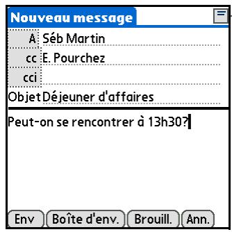 PALM TUNGSTEN T5 - Modification de l'en-tête des e-mails - 4