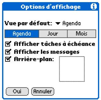 PALM TUNGSTEN T5 - Personnalisation des options d'affichage de votre calendrier - 1