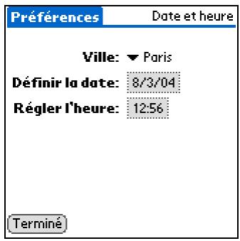 PALM TUNGSTEN T5 - Réinitialisation de la date et de l'heure - 1