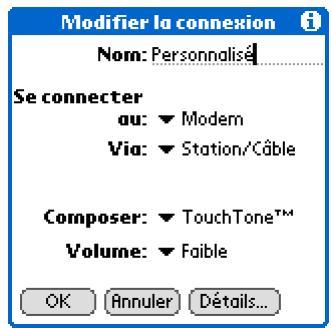 PALM TUNGSTEN T5 - Création de vos propres paramètres de connexion - 1