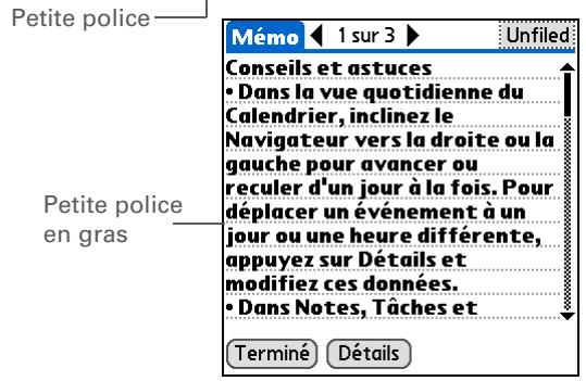 PALM TUNGSTEN T5 - Modification des polices de l'écran - 3