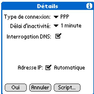 PALM TUNGSTEN T5 - Ajout de détails à un profil de service - 2