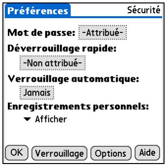 PALM TUNGSTEN T5 - Ouvrez sécurité : - 1