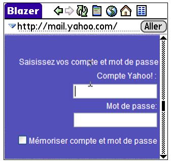 PALM TUNGSTEN T5 - Utilisation d'un mot de passe pour accéder à une page web - 1