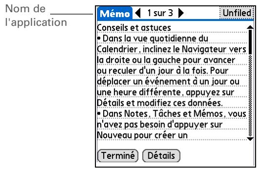 PALM TUNGSTEN T5 - Utilisation des menus - 1
