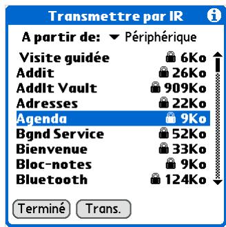 PALM TUNGSTEN T5 - Transmission d'une application - 1