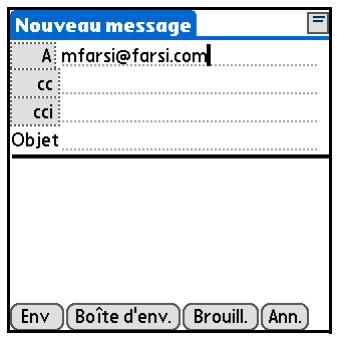PALM TUNGSTEN T5 - Saisie directe d'une adresse dans le champ a. - 3