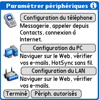 PALM TUNGSTEN T5 - Configuration d'une connexion à un réseau - 1