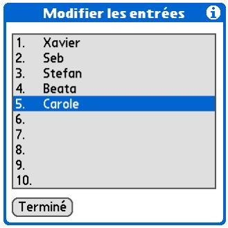 PALM TUNGSTEN T5 - Modification d'un numéro abrégé - 3
