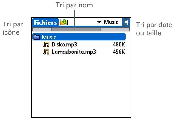PALM TUNGSTEN T5 - Sélectionnez les options de tri : - 1