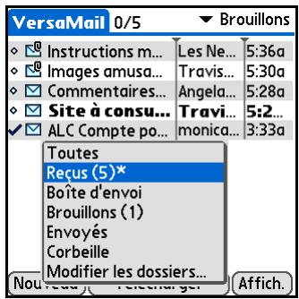 PALM TUNGSTEN T5 - Déplacement de messages d'un dossier à un autre - 5