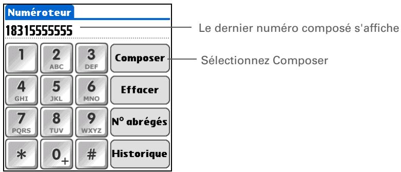 PALM TUNGSTEN T5 - Recomposition du dernier numéro utilisé - 2