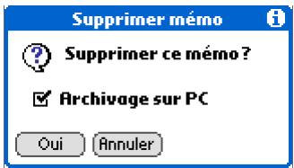 PALM TUNGSTEN T5 - Suppression d'un mémo - 1