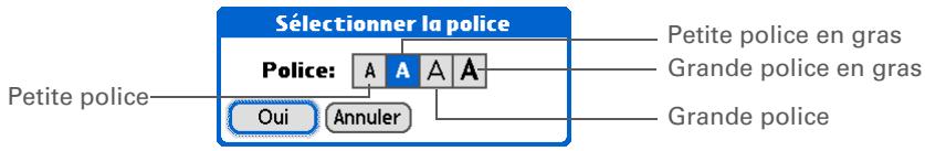 PALM TUNGSTEN T5 - Modification des polices de l'écran - 5