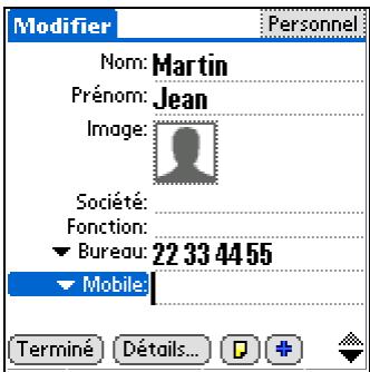 PALM TUNGSTEN T5 - Ajout d'un contact - 3