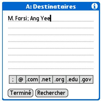 PALM TUNGSTEN T5 - Saisie directe d'une adresse dans le champ a. - 4