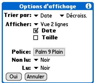 PALM TUNGSTEN T5 - Personnalisez les éléments ci-après : - 1