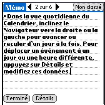 PALM TUNGSTEN T5 - Affichage et modification d'un mémo - 3