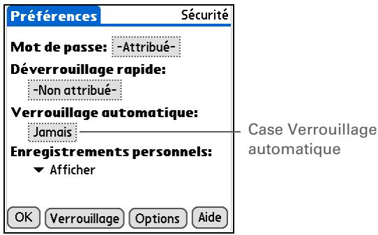 PALM TUNGSTEN T5 - Verrouillage automatique de votre ordinateur de poche - 1