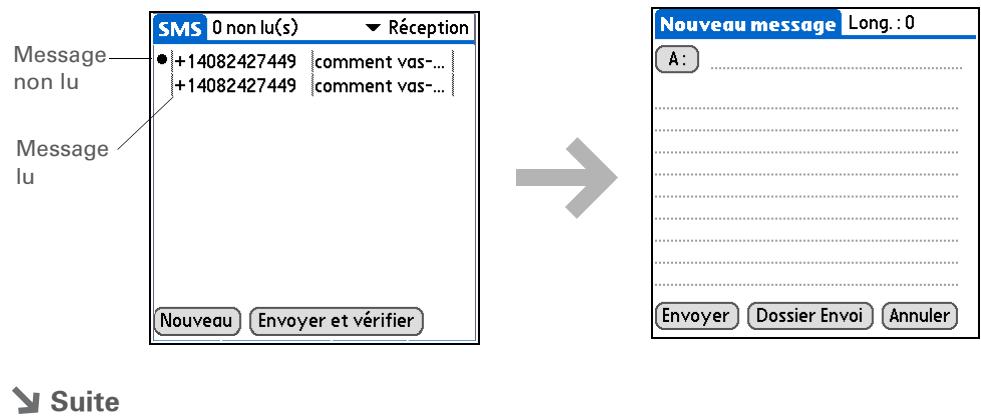 PALM TUNGSTEN T5 - Création et envoi d'un message texte - 1