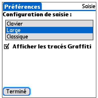 PALM TUNGSTEN T5 - Personnalisation de la zone de saisie - 1