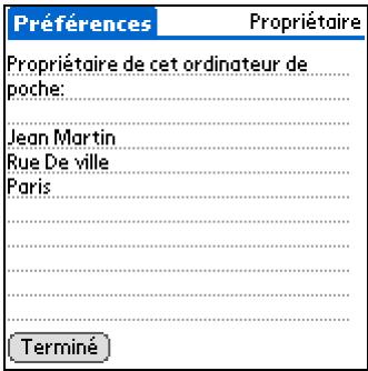 PALM TUNGSTEN T5 - Ouvrez l'option propriétaire de l'écran préférences : - 2
