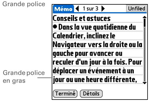 PALM TUNGSTEN T5 - Modification des polices de l'écran - 4