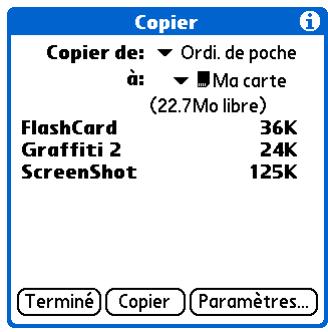 PALM TUNGSTEN T5 - Copie d'applications sur une carte d'extension - 1