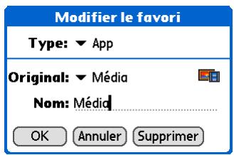 PALM TUNGSTEN T5 - Modification d'entrées dans les favoris - 2