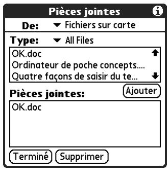 PALM TUNGSTENT E - Pour joindre un fichier à partir d'une carte d'extension : - 4