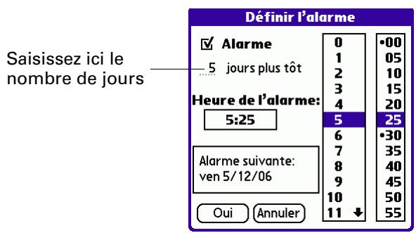 PALM TUNGSTENT E - Pour définir une alarme pour une tâche : - 1