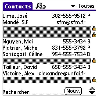 PALM TUNGSTENT E - Confidentialité des enregistrements - 1