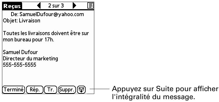 PALM TUNGSTENT E - Pour dire un message en utilisant le navigateur : - 1