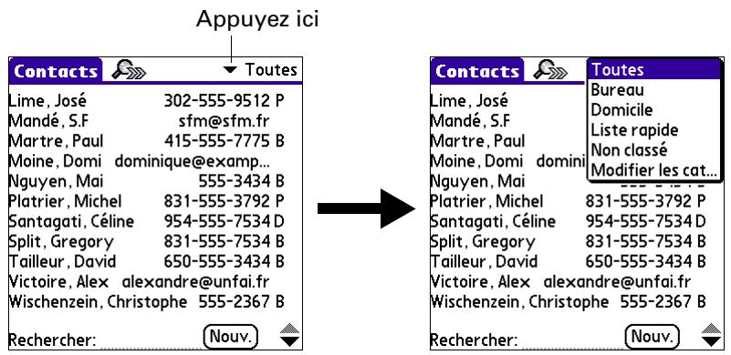 PALM TUNGSTENT E - Pour définir une nouvelle catégorie : - 1