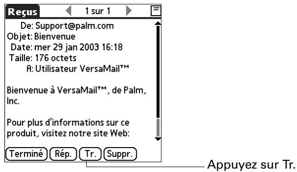 PALM TUNGSTENT E - Pour transmettre des e-mails : - 1
