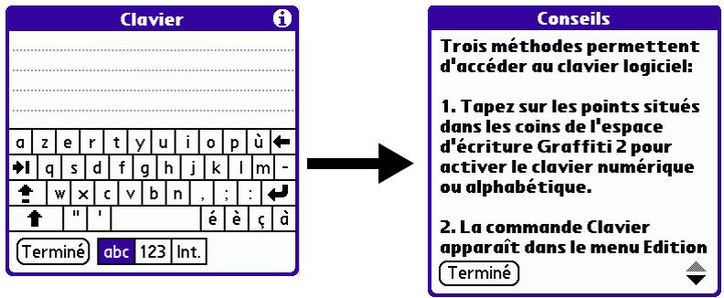 PALM TUNGSTENT E - Pour afficher un conseil en ligne : - 1