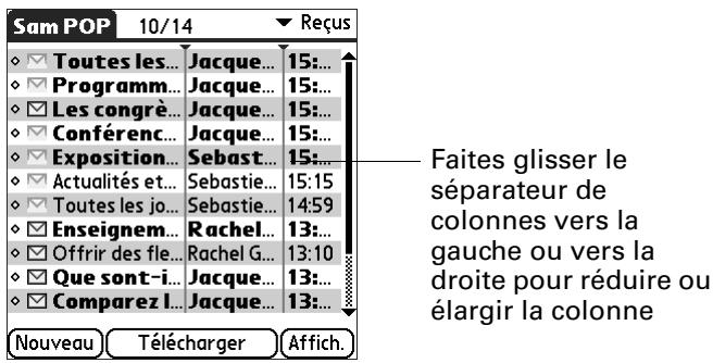PALM TUNGSTENT E - Pour sélectionner les couleurs pour les messages lus et non lus : - 2