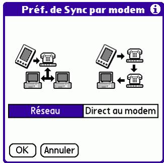 PALM TUNGSTENT E - Pour préparer votre ordinateur de poche à une opération hotsync par réseau : - 1