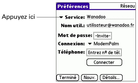 PALM TUNGSTENT E - Pour préparer votre ordinateur de poche à une opération hotsync par réseau : - 3