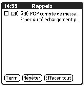 PALM TUNGSTENT E - Pour afficher l'écran rappels : - 2