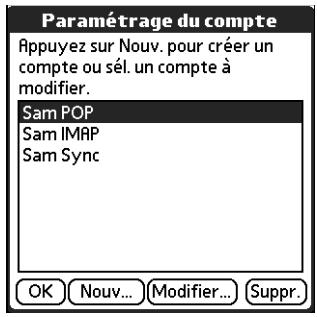 PALM TUNGSTENT E - Pour créer un compte de messagerie : - 1