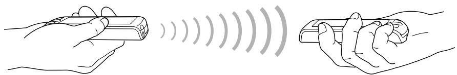 PALM TUNGSTENT E - Pour transmettre par infrarouge un enregistrement, une carte de visite ou une catégorie d'enregistrements : - 1