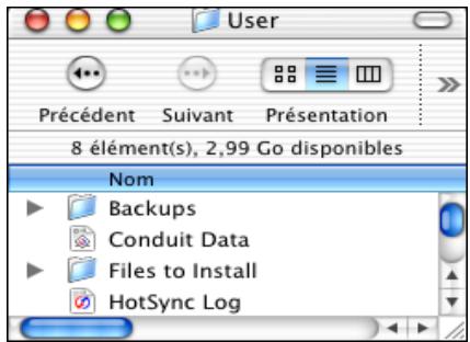 PALM TUNGSTENT E - Exécution d'une opération hotsync : macintosh - 1