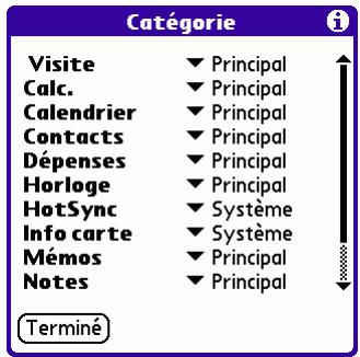 PALM TUNGSTENT E - Pour classer une application : - 1