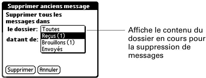 PALM TUNGSTENT E - Pour supprimer des messages antérieurs à une certaine date : - 1
