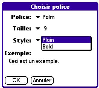 PALM TUNGSTENT E - Pour afficher ou masquer une colonne dans la liste du dossier : - 5
