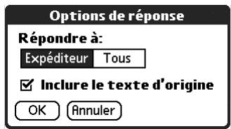 PALM TUNGSTENT E - Pour répondre à un message à partir de la liste des dossiers : - 2